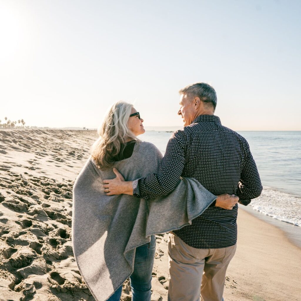 couple walking on beach