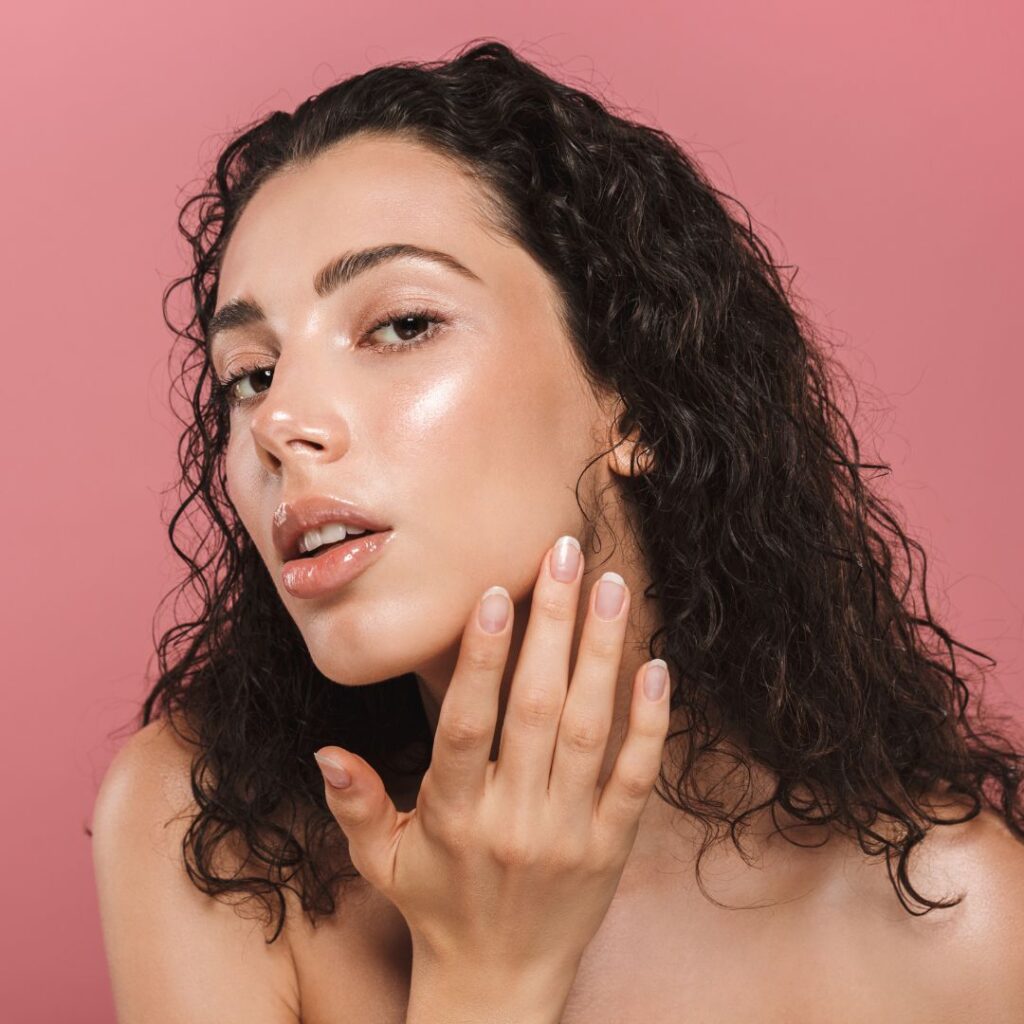woman with smooth skin on face