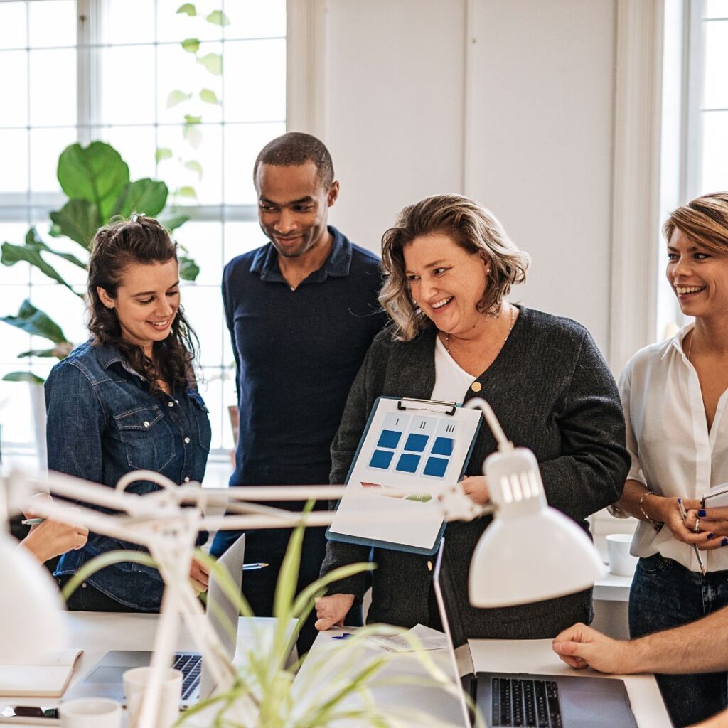 People having a meeting. 