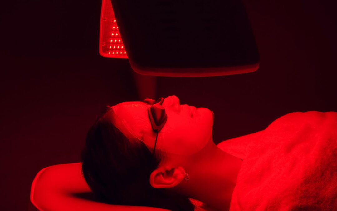 person getting red light therapy