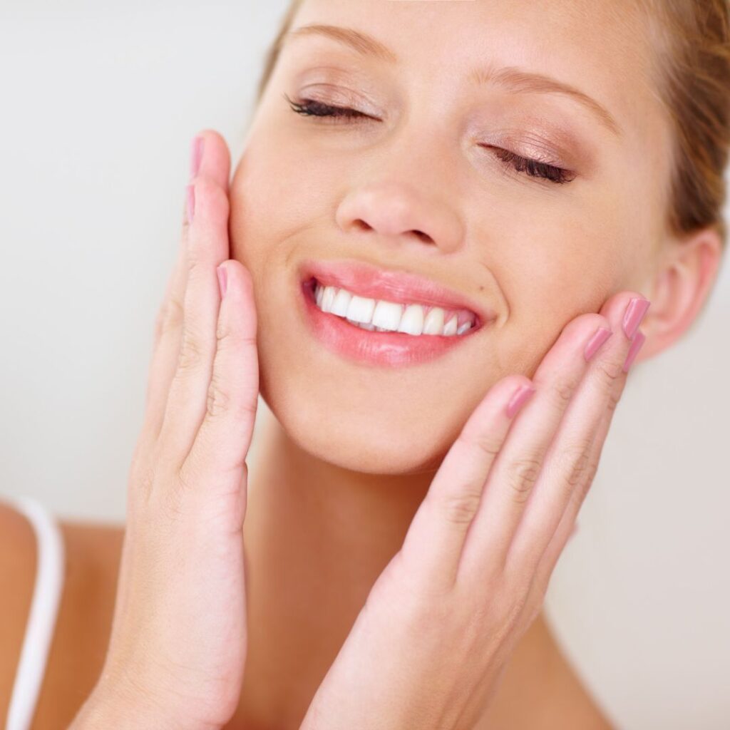 person getting red light therapy