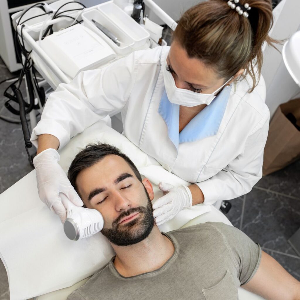 man getting cryotherapy