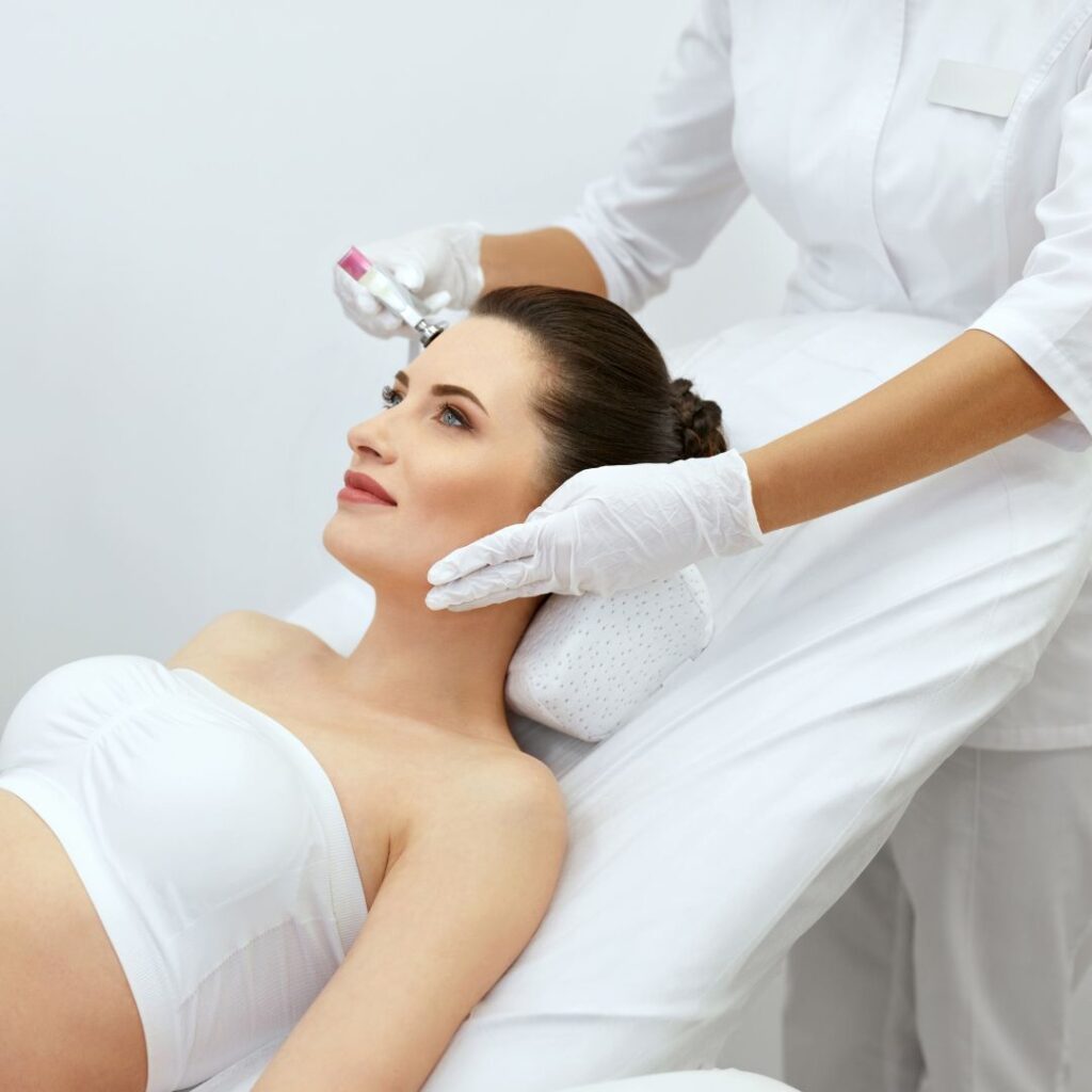 woman getting cryotherapy