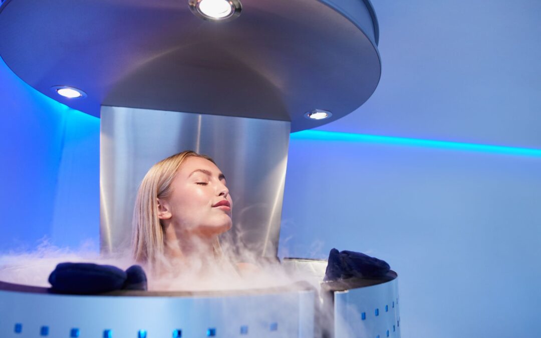 woman in cryotherapy chamber